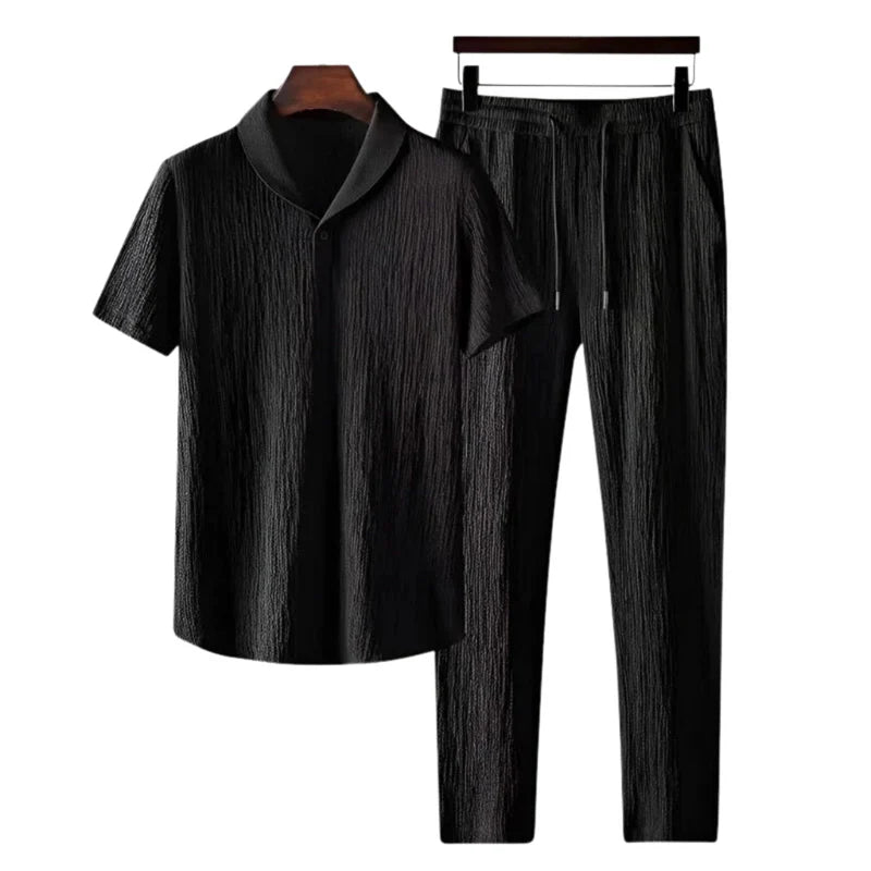 Men's Classic Cotton Polo Set & Straight-Leg Pants