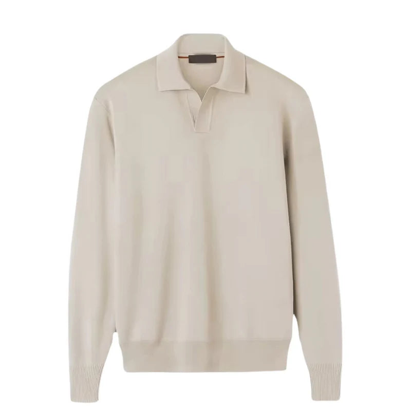 Old Money Long Sleeve Polo Shirt for Men