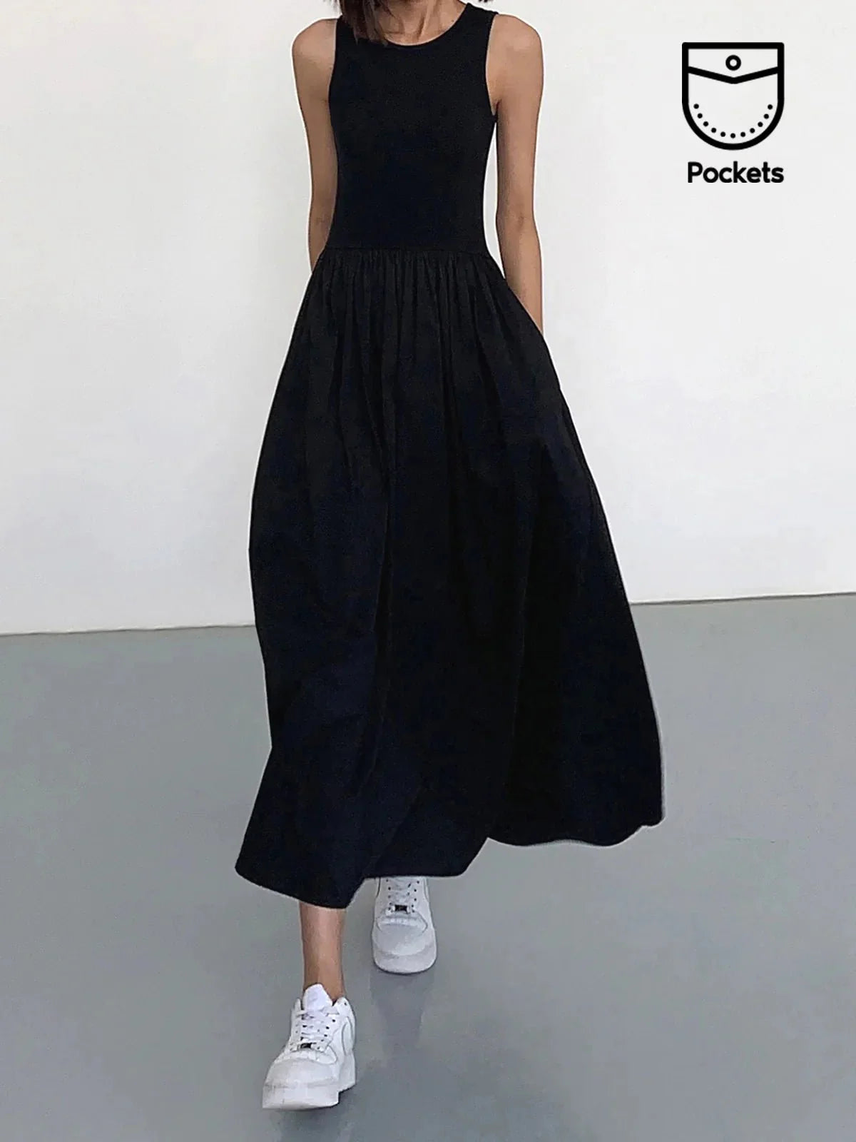 Women's Cotton-blend Sleeveless Maxi Dress