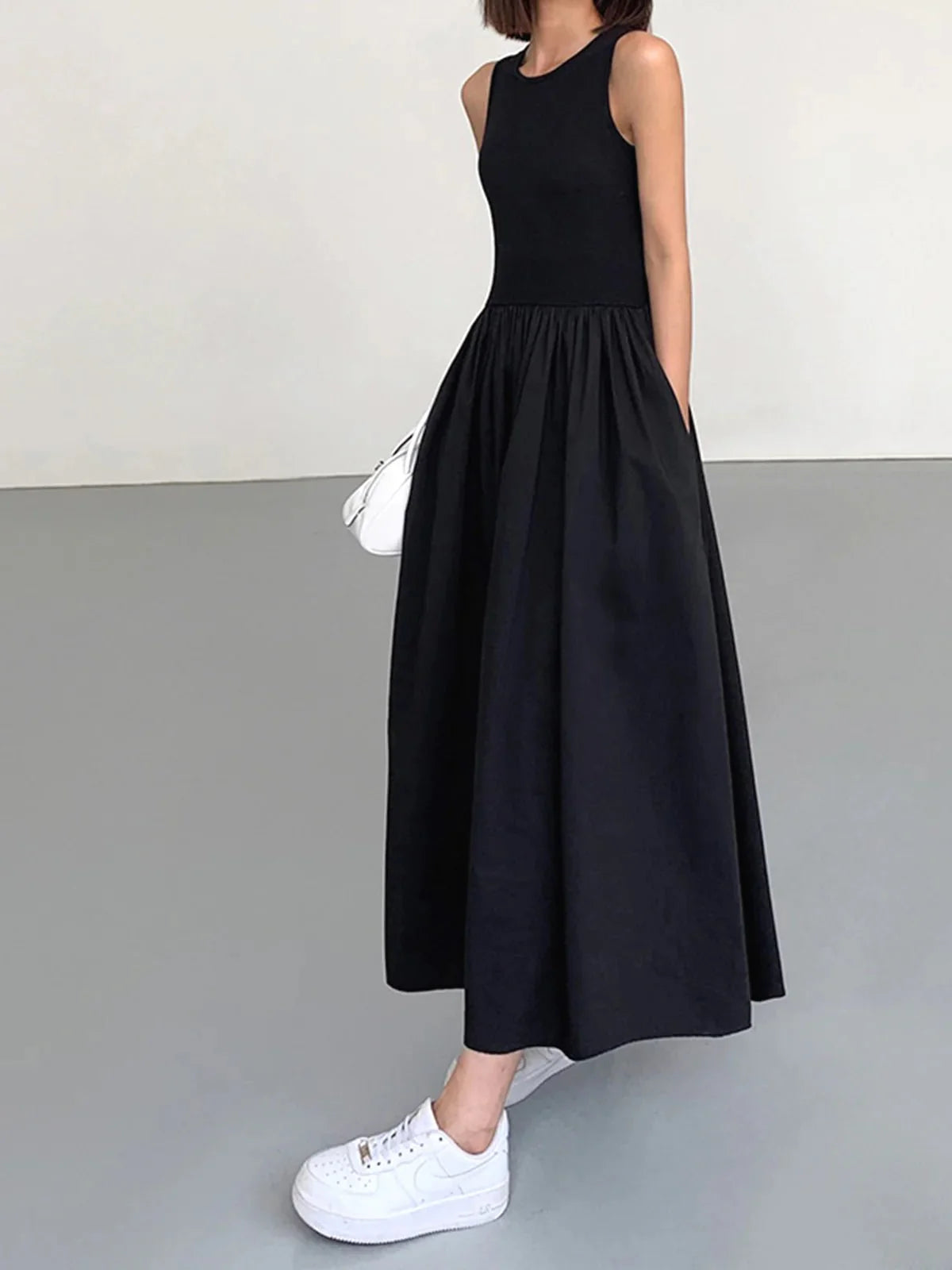 Women's Cotton-blend Sleeveless Maxi Dress