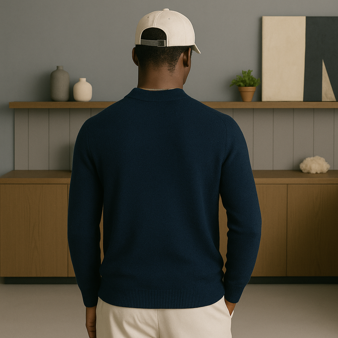 Elegant Cashmere Sweater for Men – Turtleneck Popover Design, Luxurious Softness, Perfect for Autumn/Winter