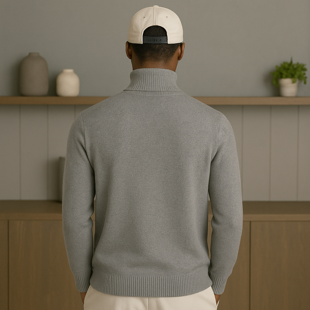 Elegant Cashmere Turtleneck Sweater for Men – Cable Knit Design, Luxurious Warmth and Timeless Style