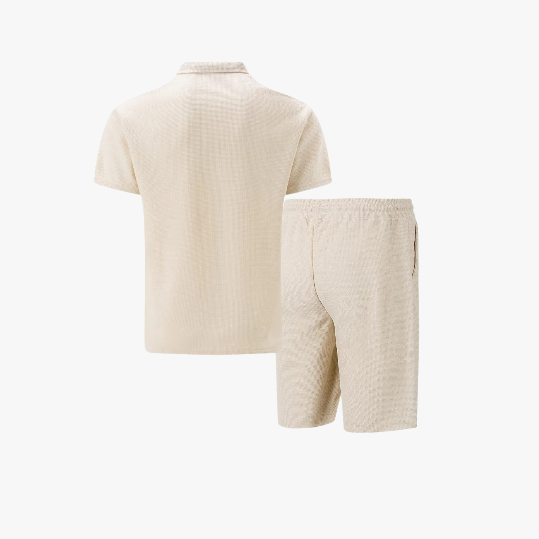MEN'S LIGHTWEIGHT COTTON POLO SHIRT AND SHORTS SET