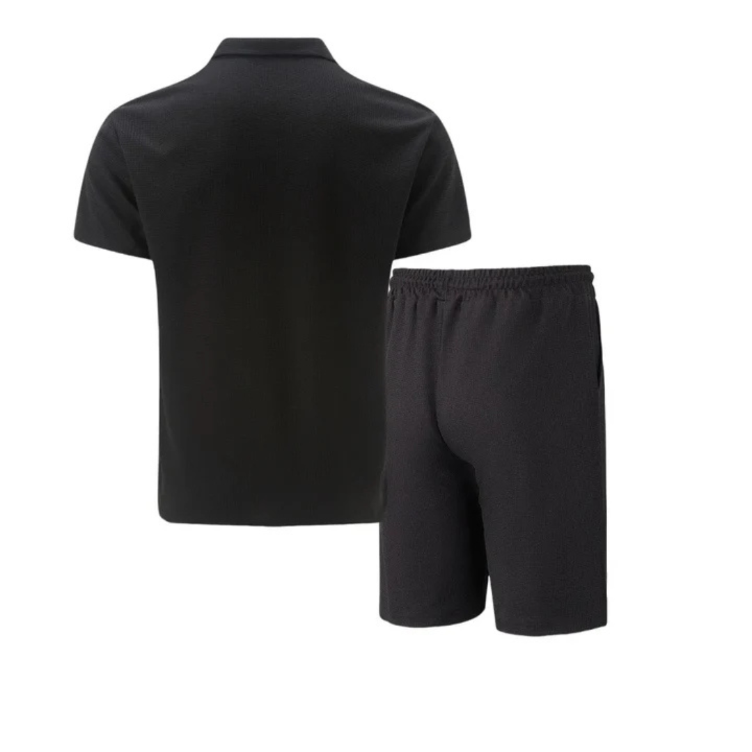 MEN'S LIGHTWEIGHT COTTON POLO SHIRT AND SHORTS SET