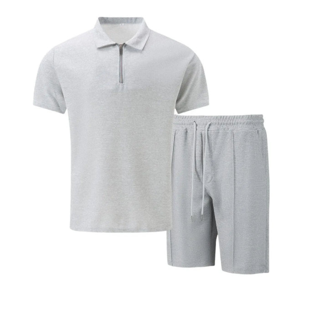 MEN'S LIGHTWEIGHT COTTON POLO SHIRT AND SHORTS SET