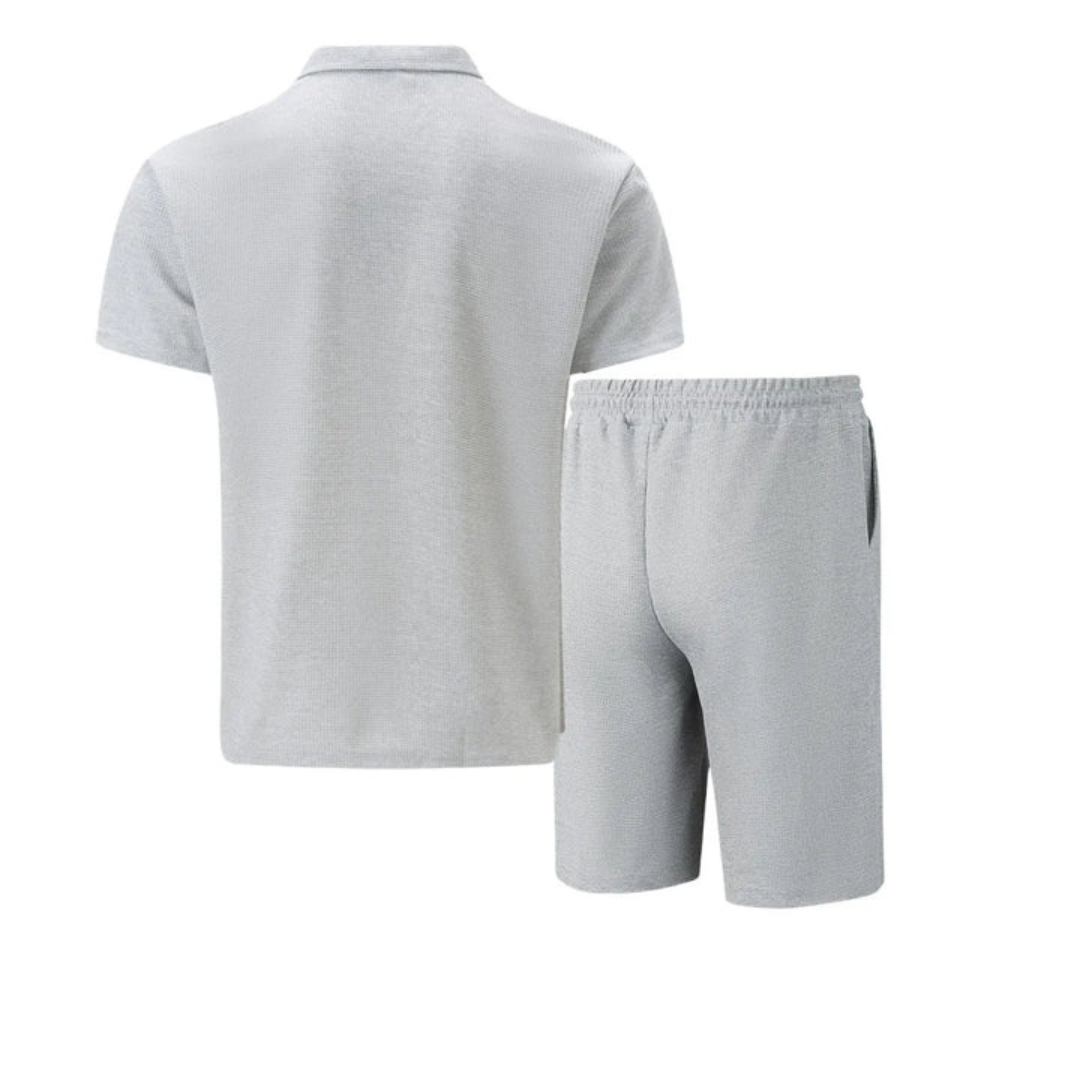 MEN'S LIGHTWEIGHT COTTON POLO SHIRT AND SHORTS SET