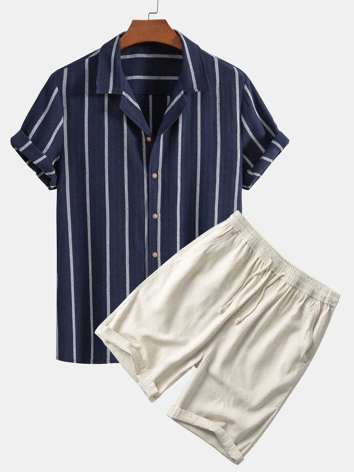 Elegant Lightweight Striped Summer Set for Men