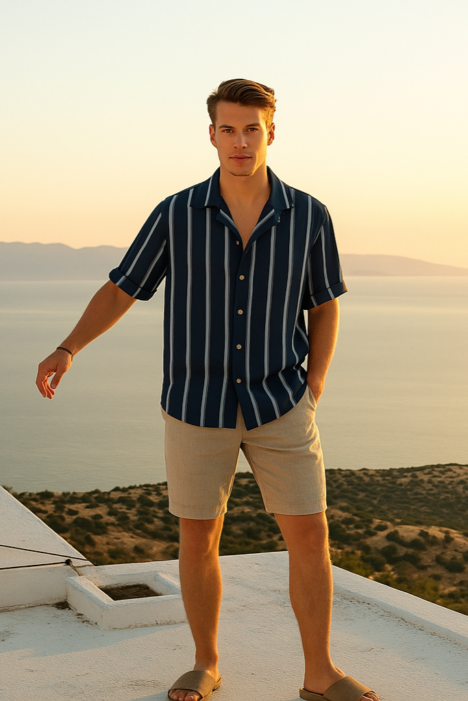 Elegant Lightweight Striped Summer Set for Men