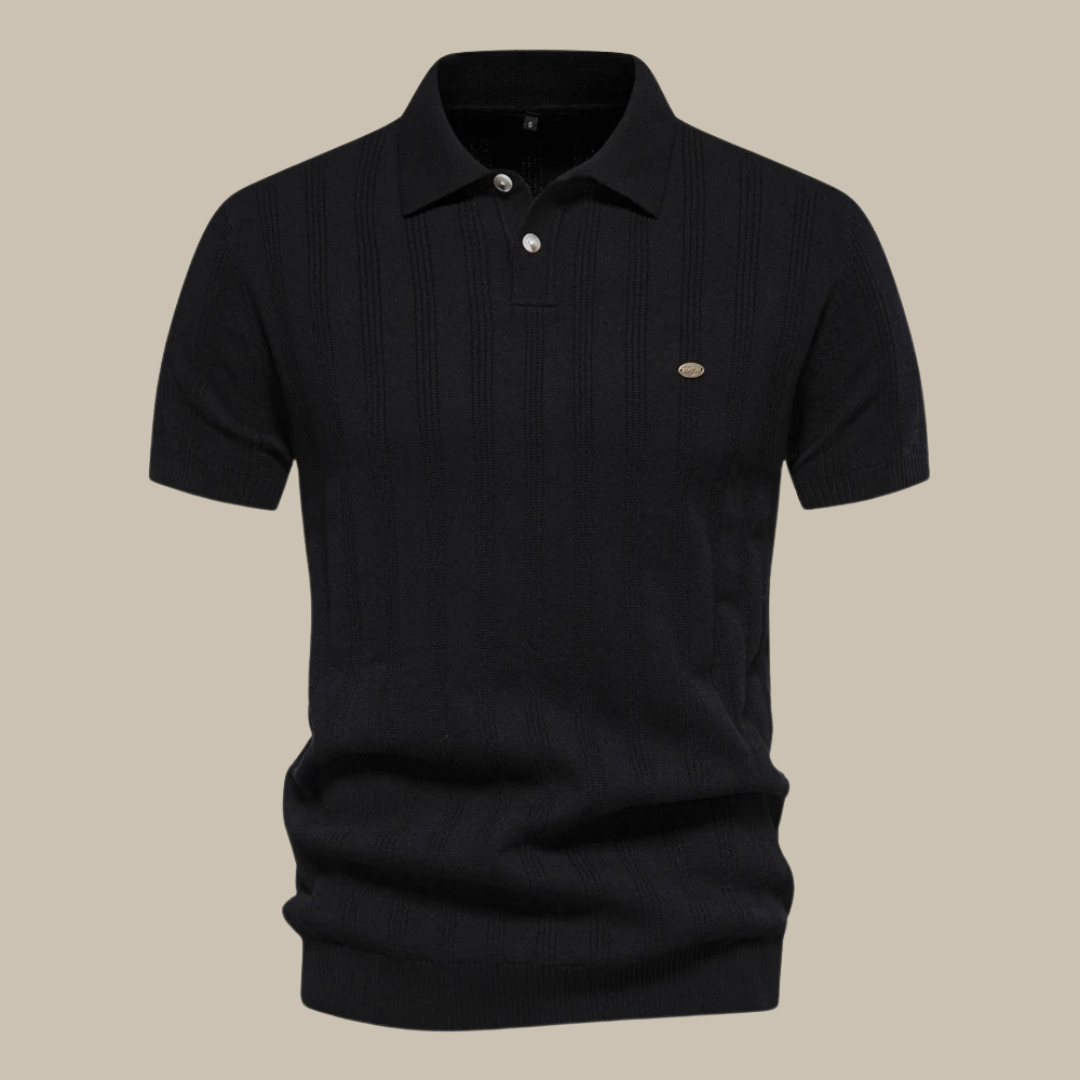 MEN'S WOOL POLO SHIRT WITH SHORT SLEEVES