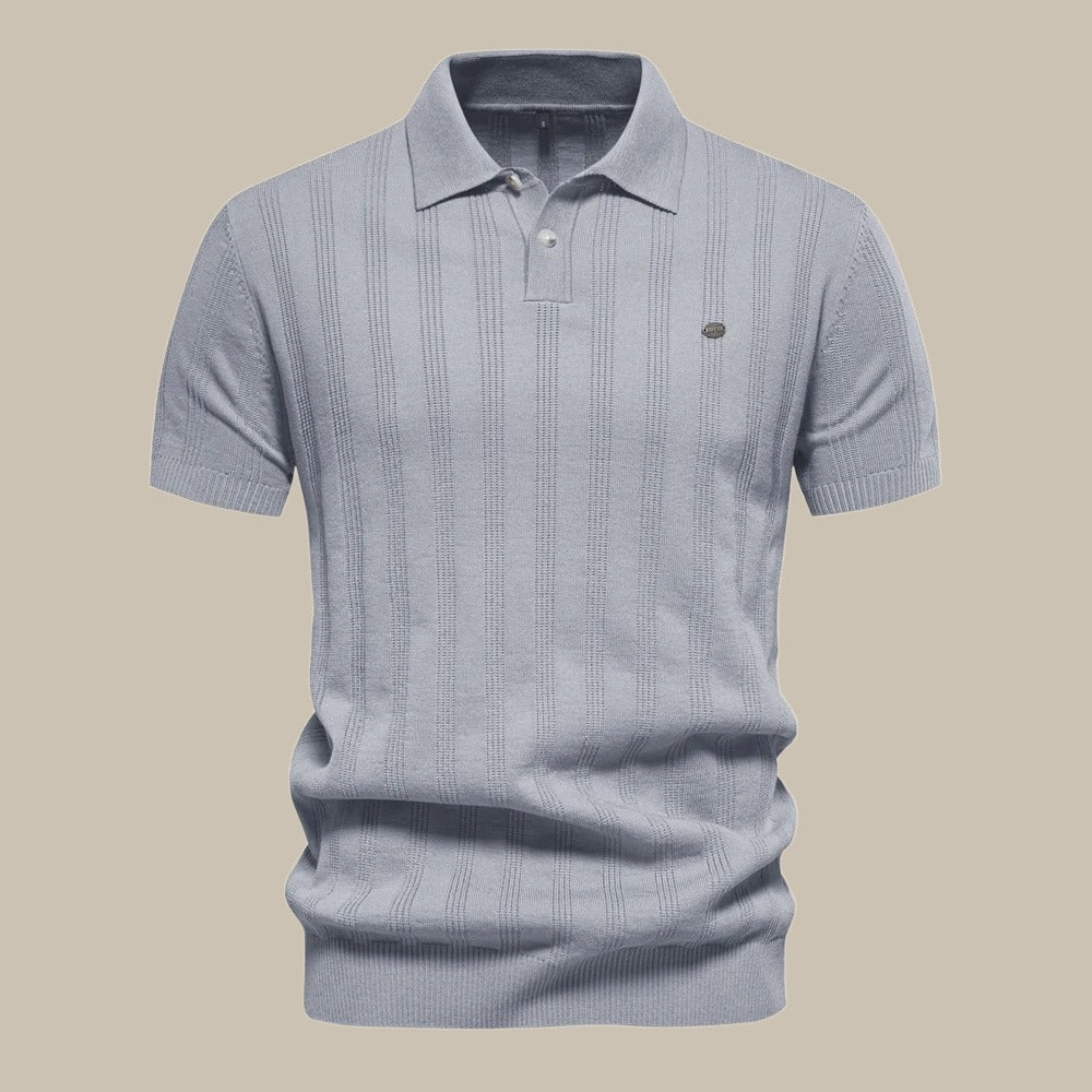 MEN'S WOOL POLO SHIRT WITH SHORT SLEEVES