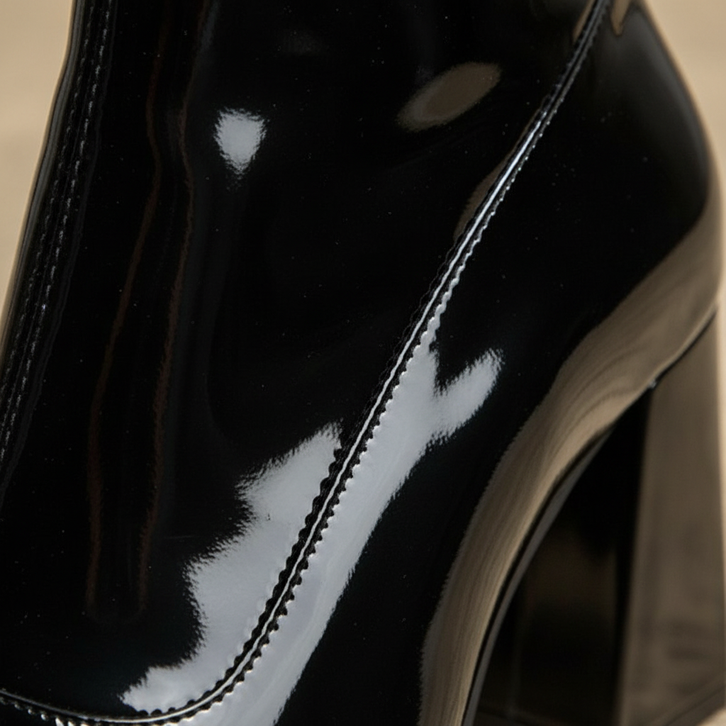 Florence | Women's Heeled Ankle Boots With High-Shine Finish And Block Heel | Sleek