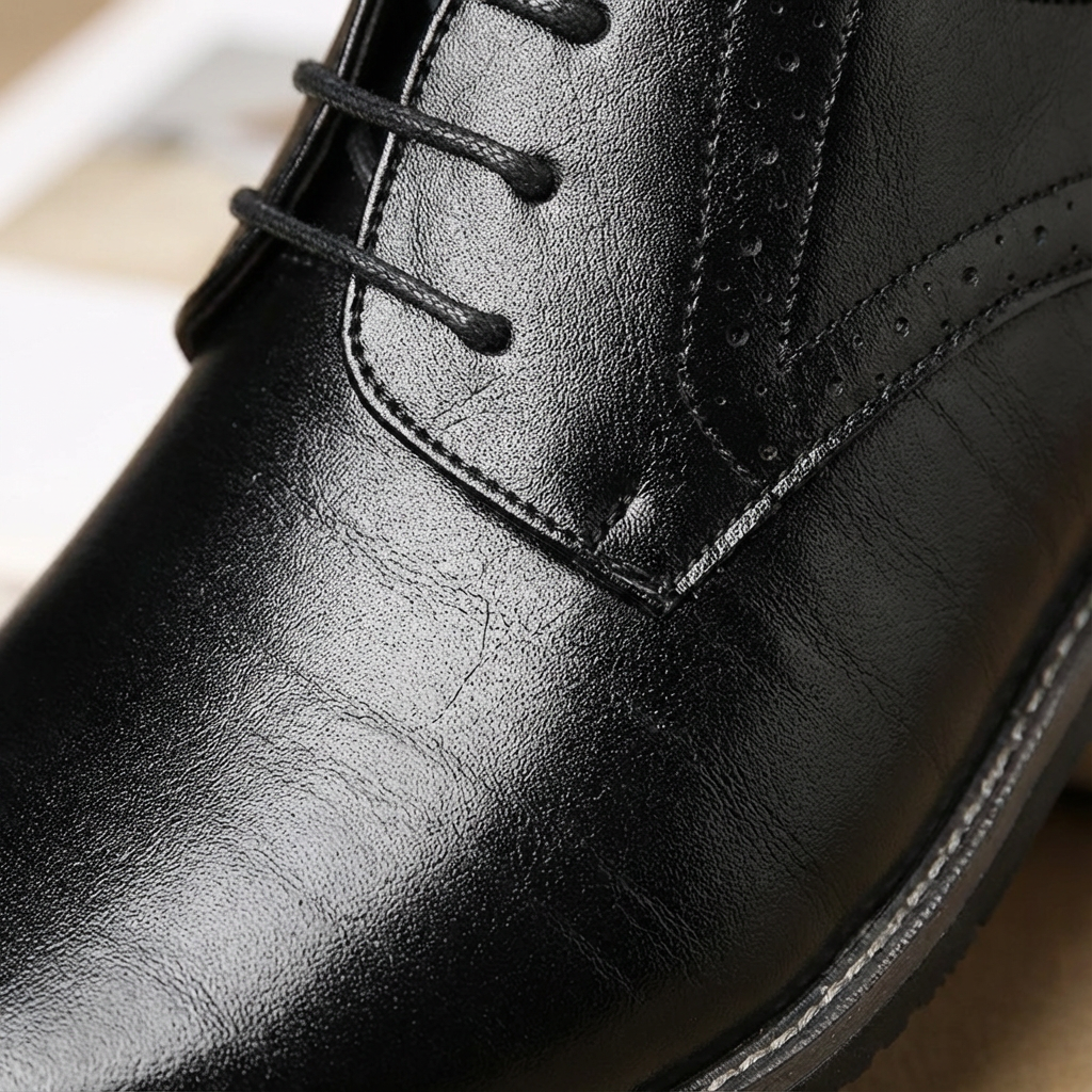 George | Men's Derby Shoes With Glossy Finish And Plain Toe Design | Sleek