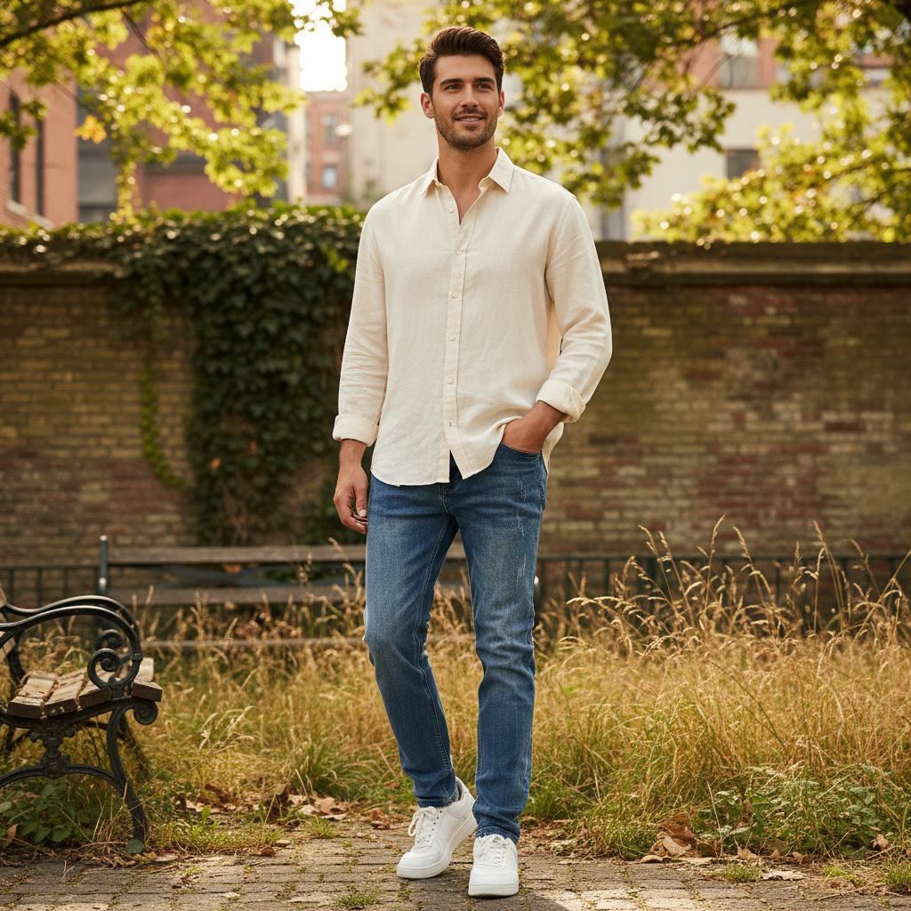 George | Men's Tapered Jeans With Slim Fit And Classic Pockets | Versatile