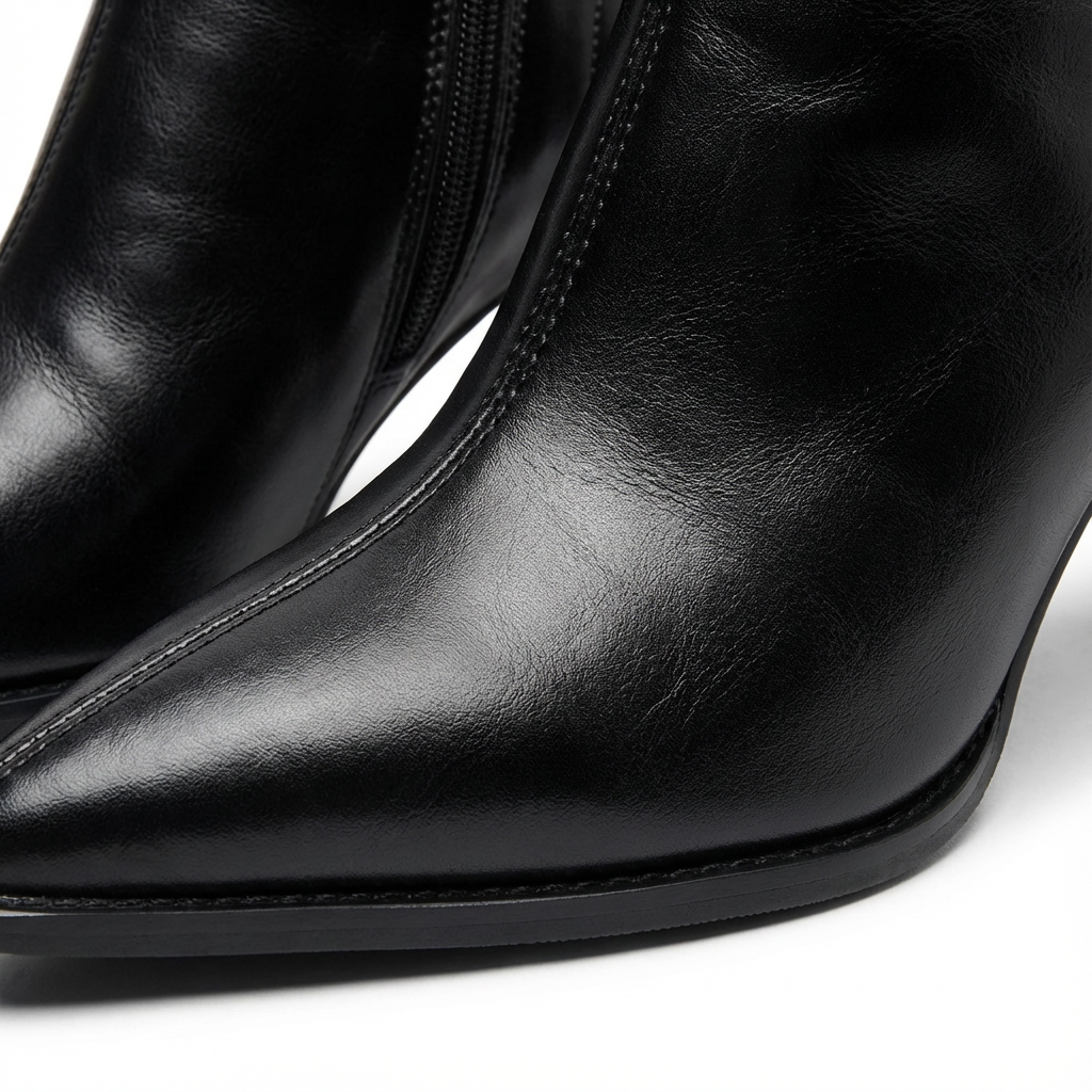 Grace | Women's Black Heeled Ankle Boots With Pointed Toe And Stiletto Heel | Sleek