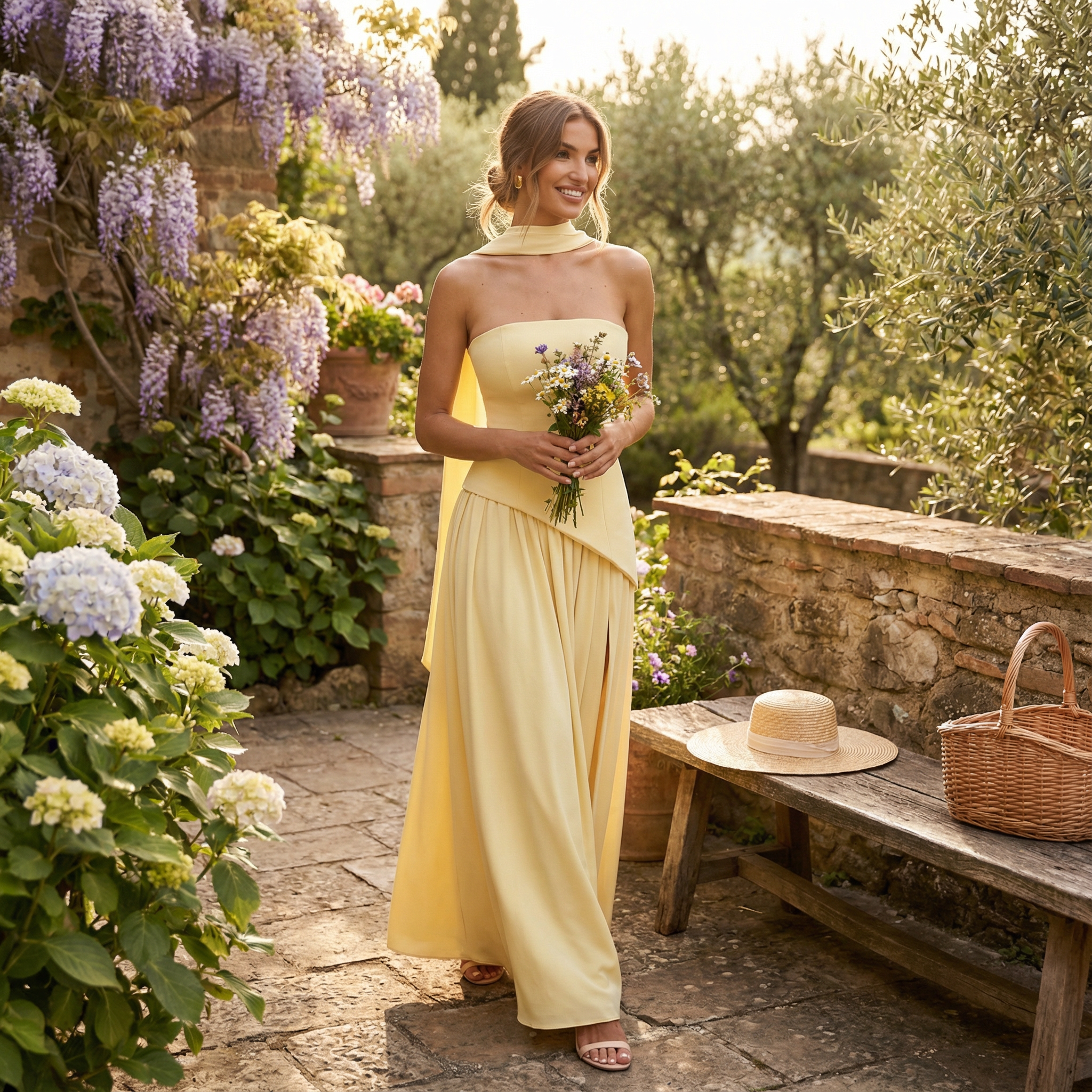 Grace | Women's Maxi Dress With Strapless Design And Choker Detail | Glamorous