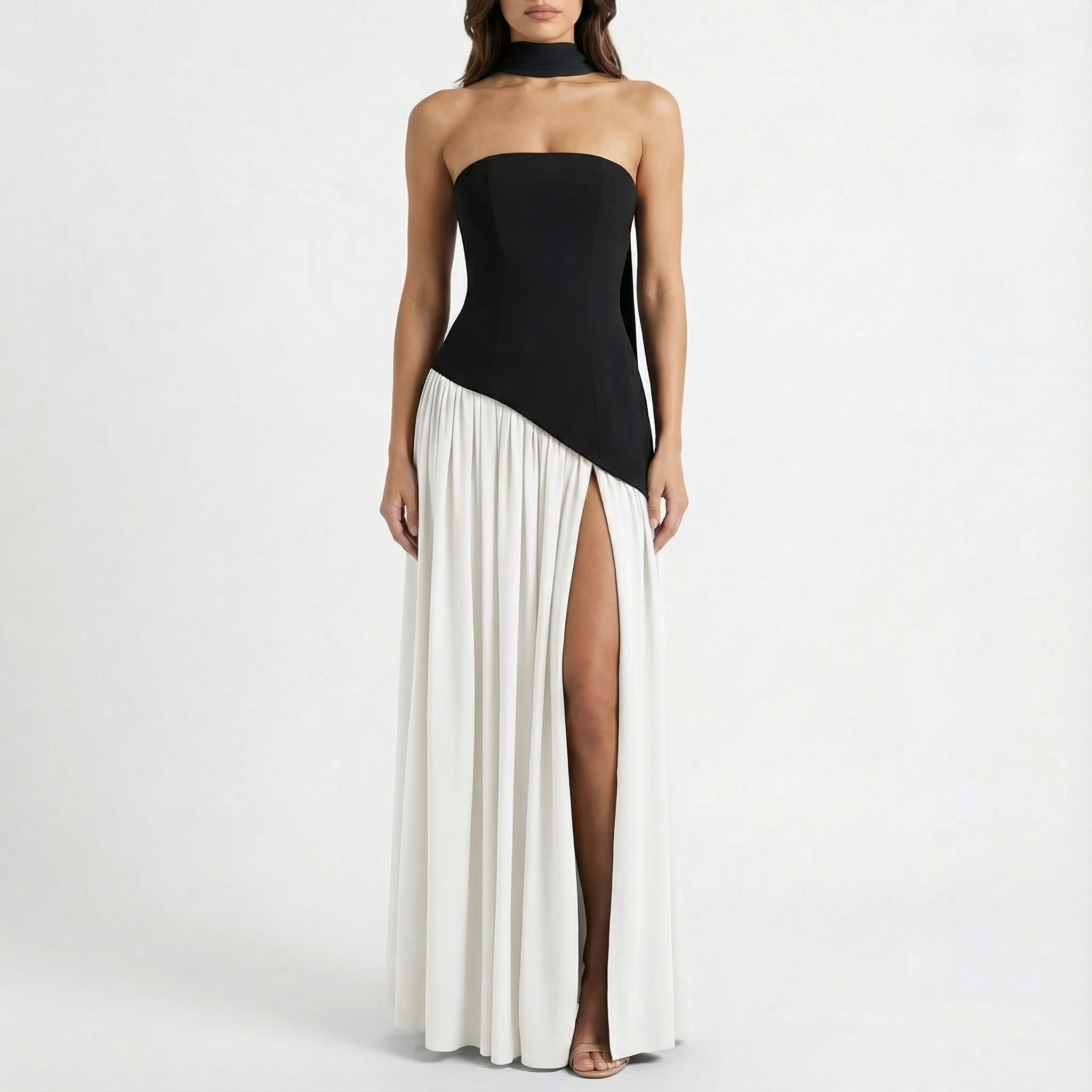 Grace | Women's Maxi Dress With Strapless Design And Choker Detail | Glamorous