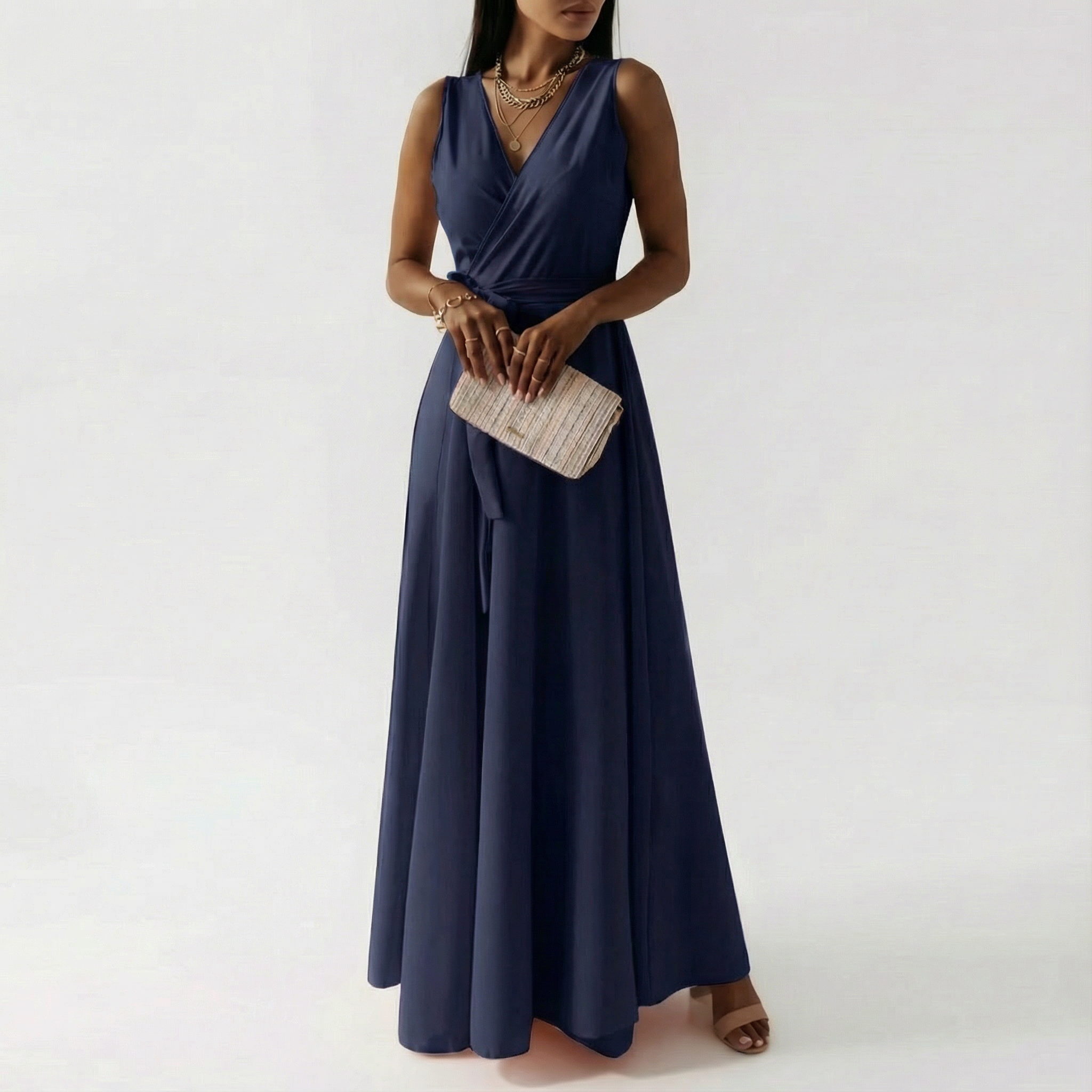 Grace | Women's Maxi Dress With Wrap Bodice And Tie Sash | Elegant