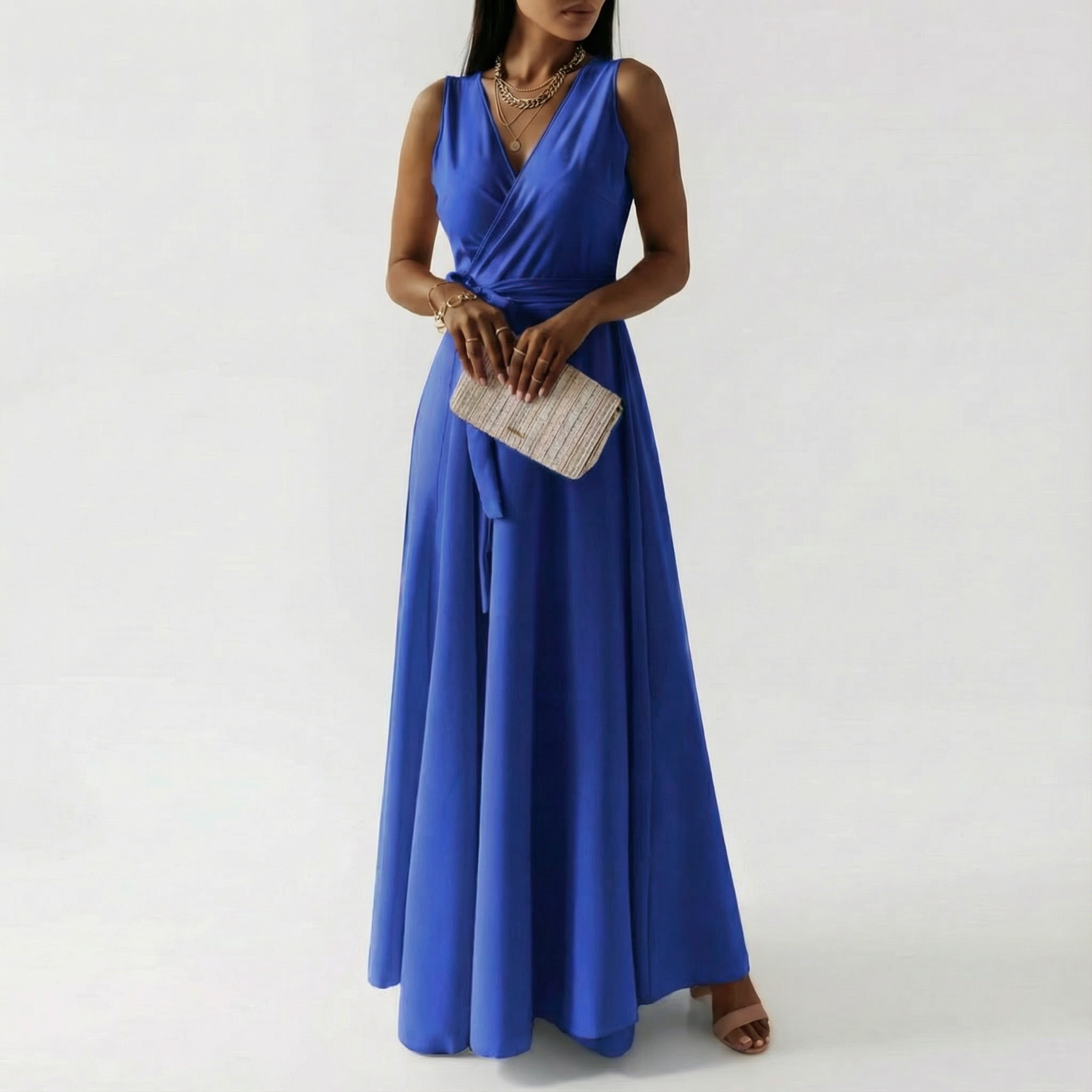 Grace | Women's Maxi Dress With Wrap Bodice And Tie Sash | Elegant