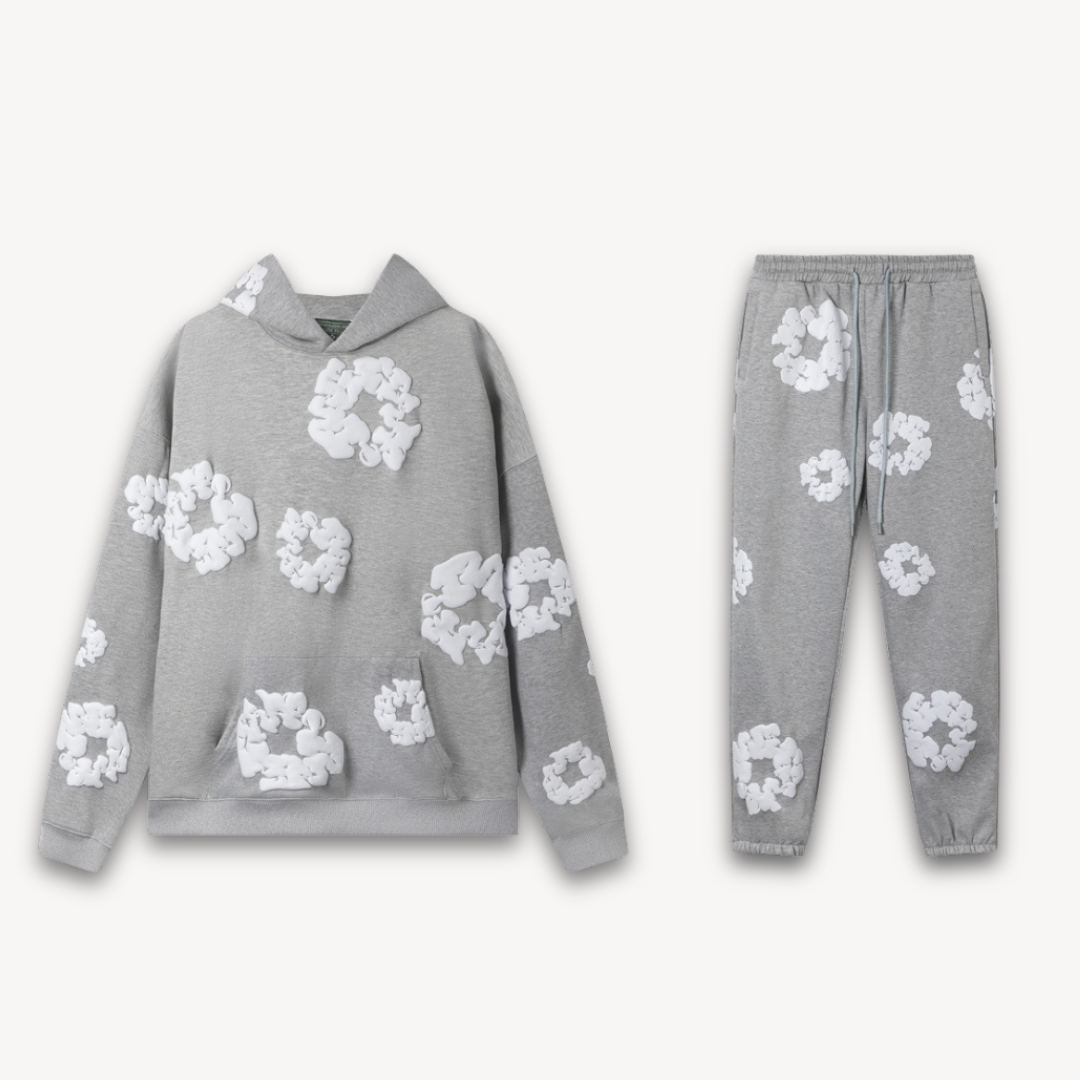 FLORAL PRINT HOODIE & JOGGER SET FOR BOTH MEN AND WOMEN
