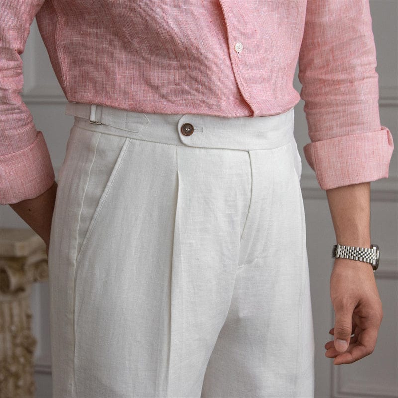 High Waisted Tailored Pants for Men – Elegant Design, Luxurious Fabric, Flattering Silhouette, Versatile for Casual and Formal Wear
