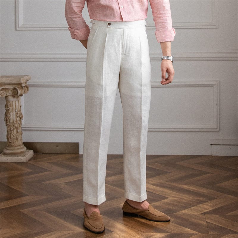 High Waisted Tailored Pants for Men – Elegant Design, Luxurious Fabric, Flattering Silhouette, Versatile for Casual and Formal Wear