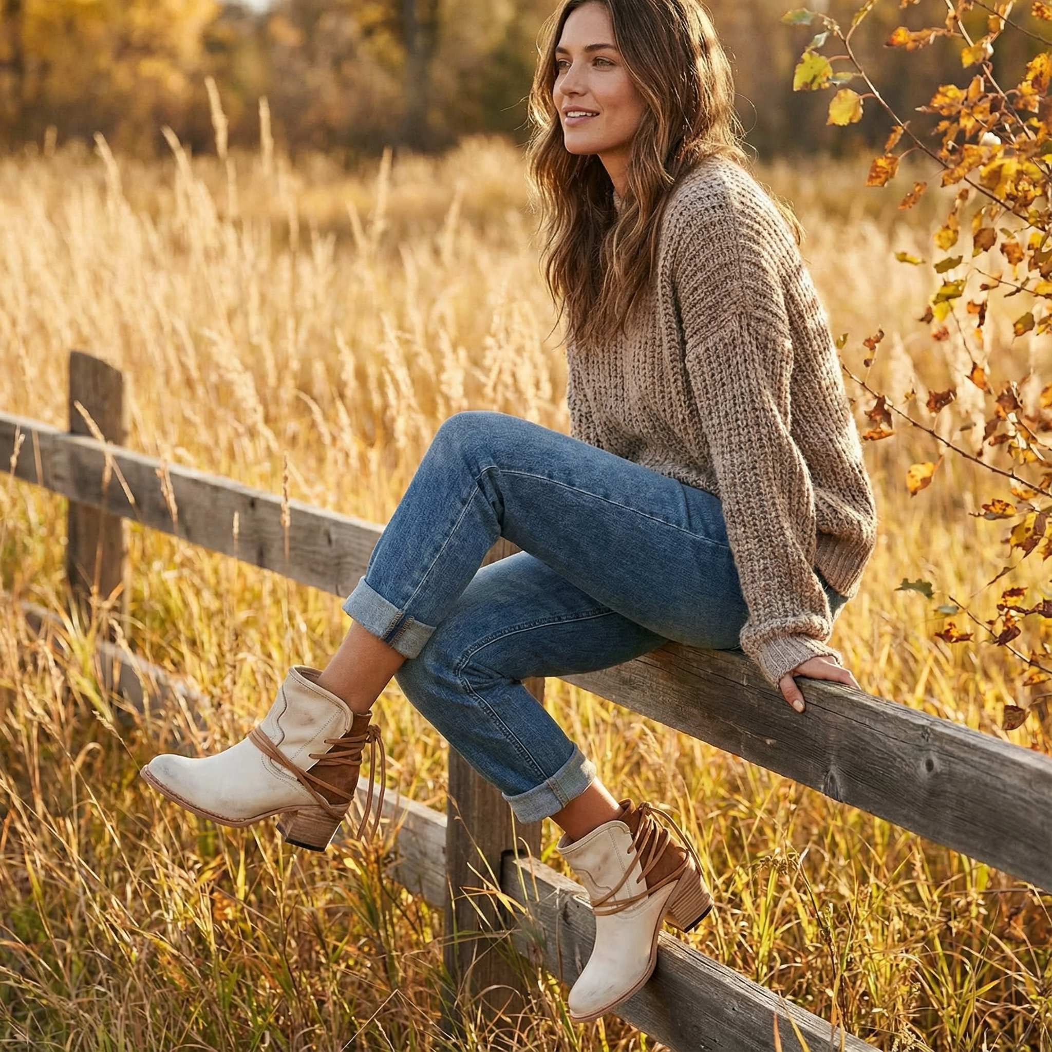 Isla | Women's Ankle Boots With Lace-Up Design And Block Heel | Casual