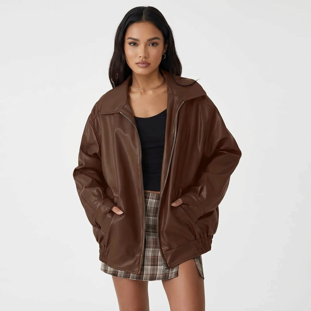 Isla | Women's Jacket With Zip Front And Gathered Cuffs | Urban