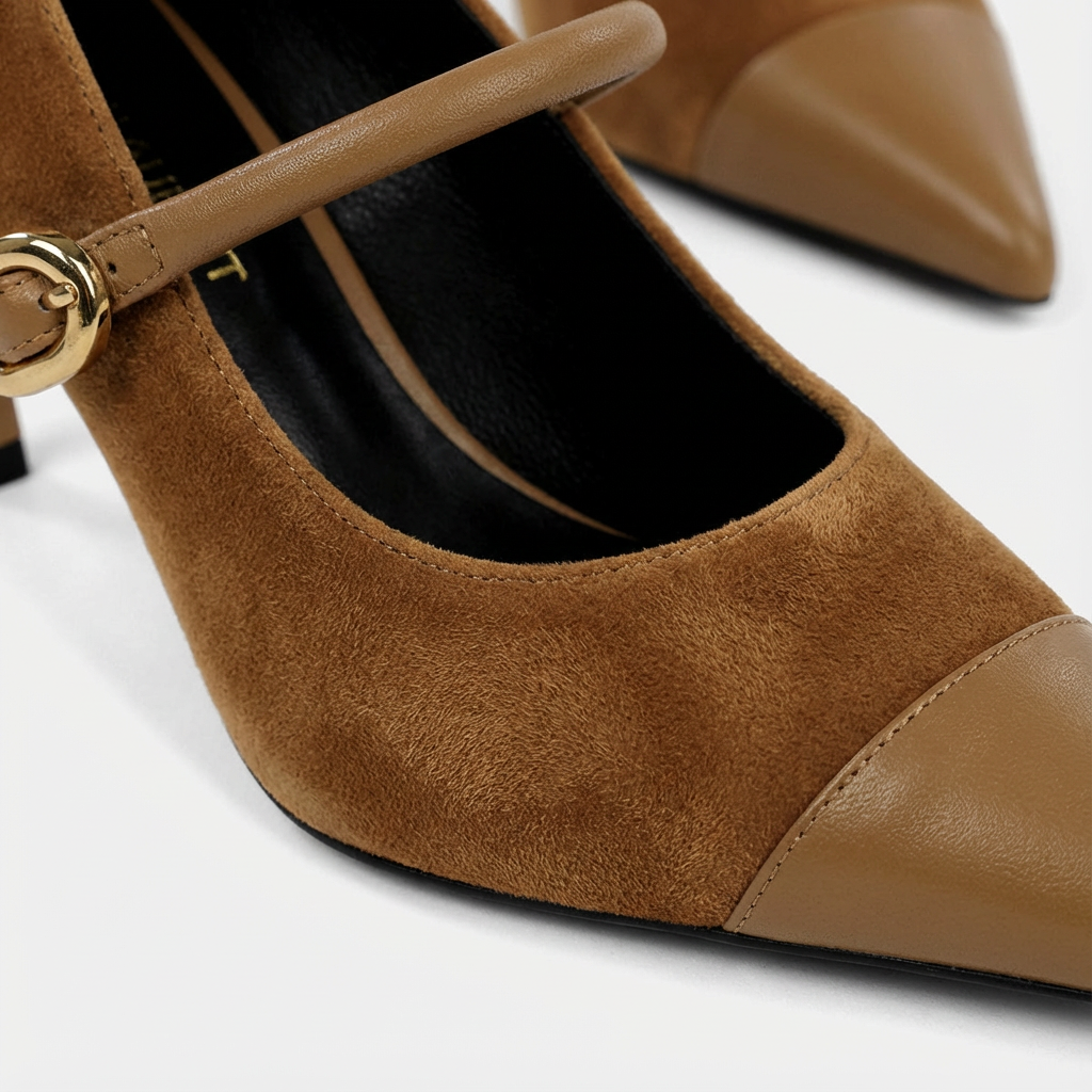 Isla | Women's Mary Jane Heels With Camel Tone And Two-Tone Design | Chic