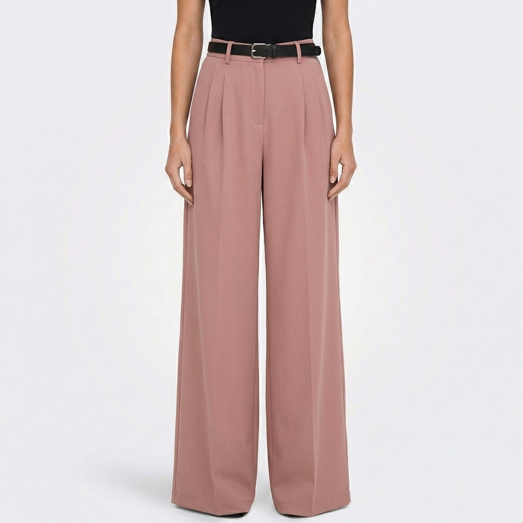 Isla | Women's Wide-Leg Trousers With Pleated Front And High Waist | Elegant