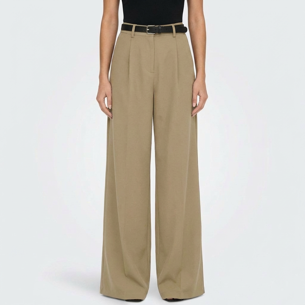 Isla | Women's Wide-Leg Trousers With Pleated Front And High Waist | Elegant