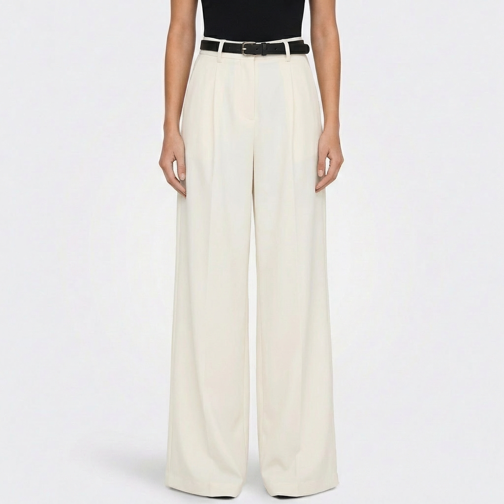 Isla | Women's Wide-Leg Trousers With Pleated Front And High Waist | Elegant