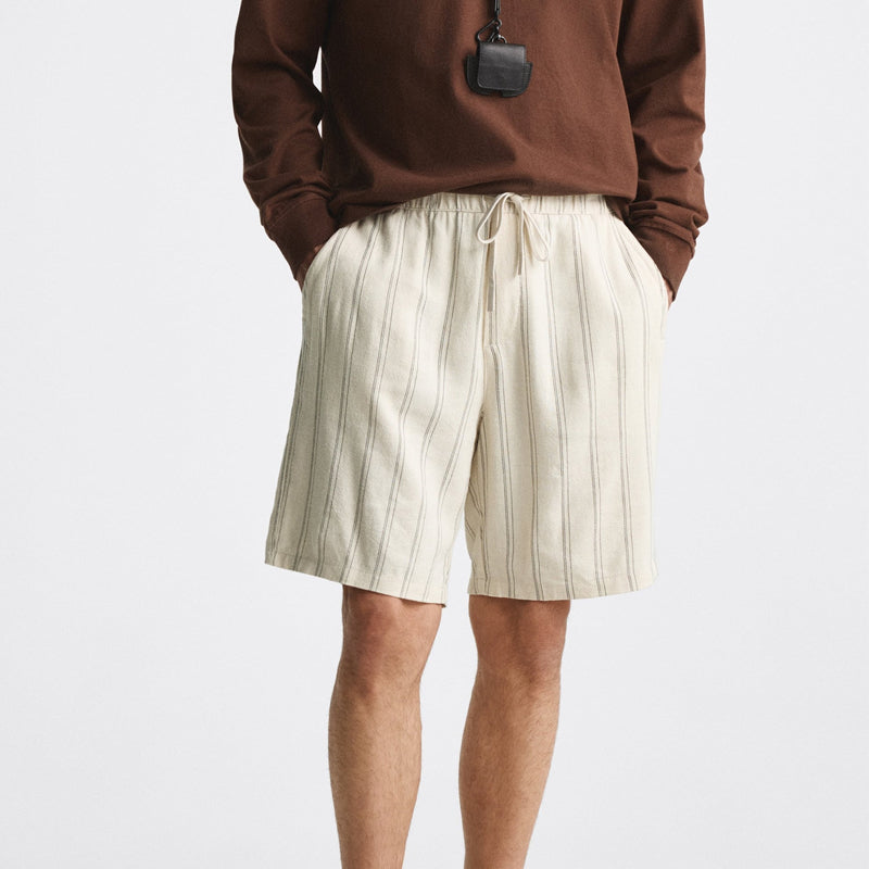MEN'S LINEN SHORTS WITH DRAWSTRING WAIST