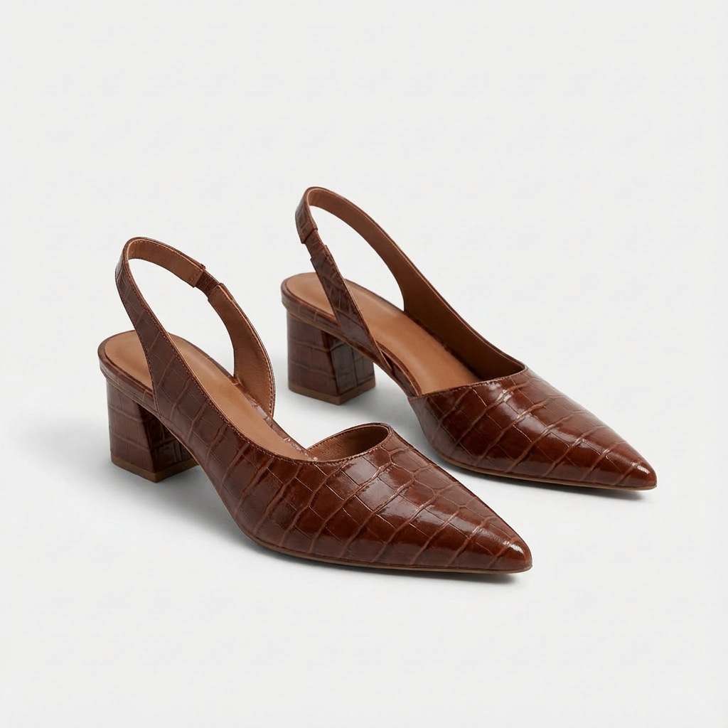 Joanna | Women's Slingback Pointed Toe Block Heels