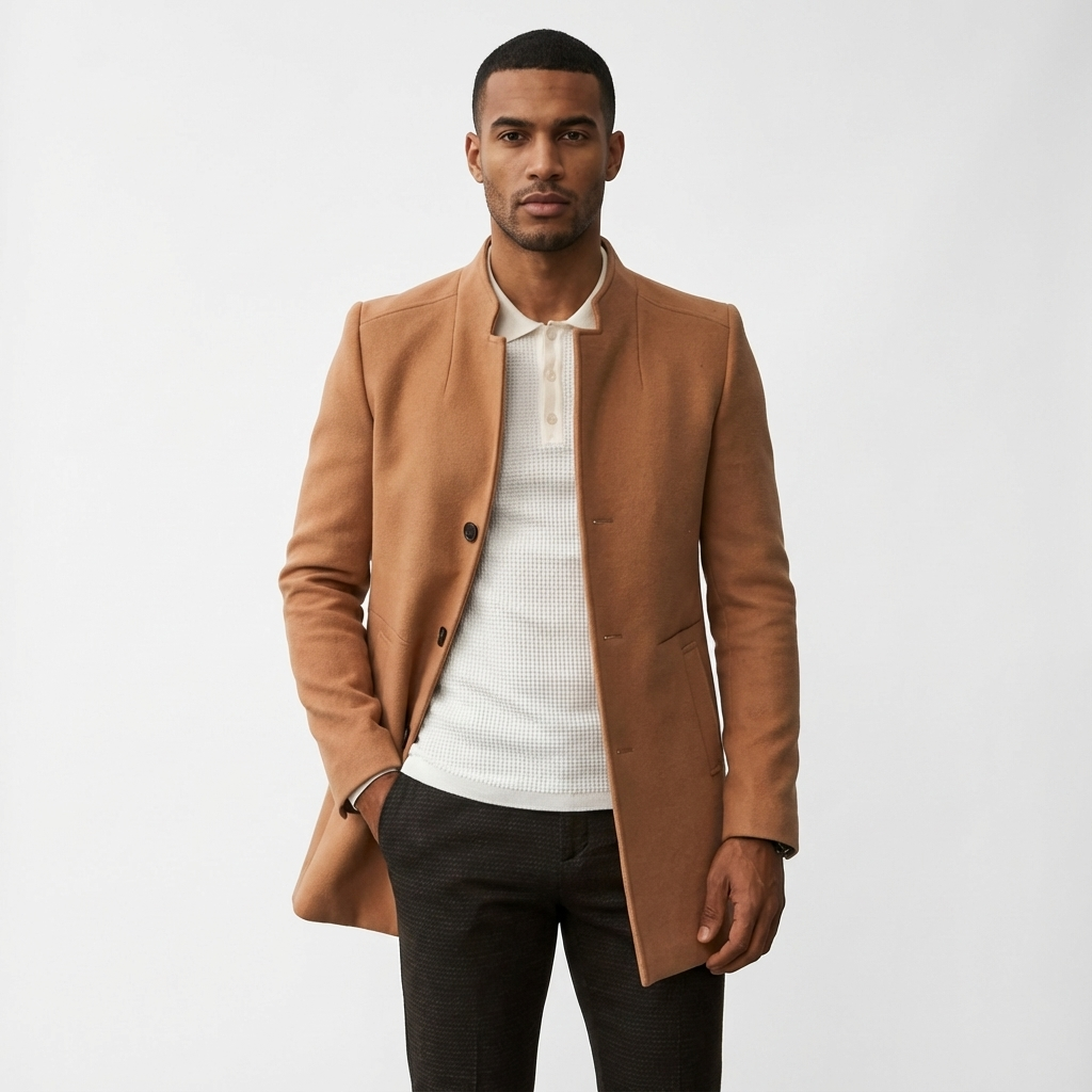 Justice | Men's Stand Collar Single Breasted Overcoat