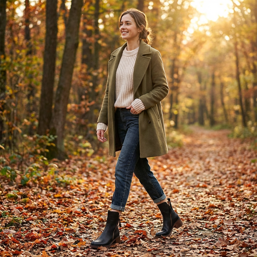 Karen | Women's Zip-Up Block Heel Ankle Boots