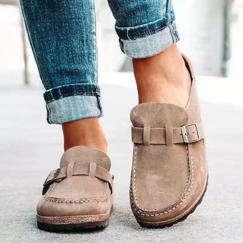 Women's Casual Suede Buckle Loafers With Comfort Sole