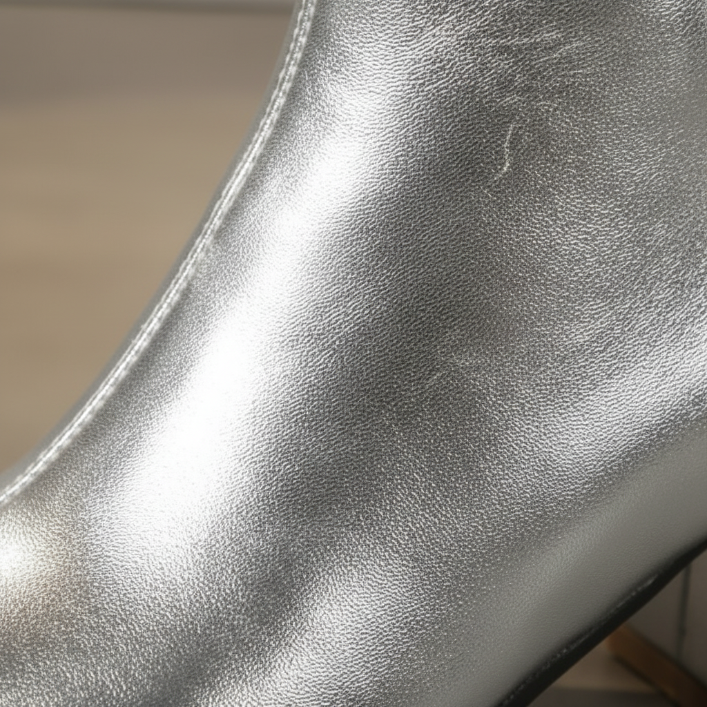 Lily | Women's Heeled Ankle Boots With Metallic Finish And Block Heel | Glam