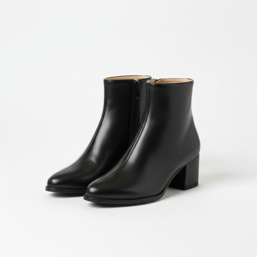 Lily | Women's Heeled Ankle Boots With Metallic Finish And Block Heel | Glam