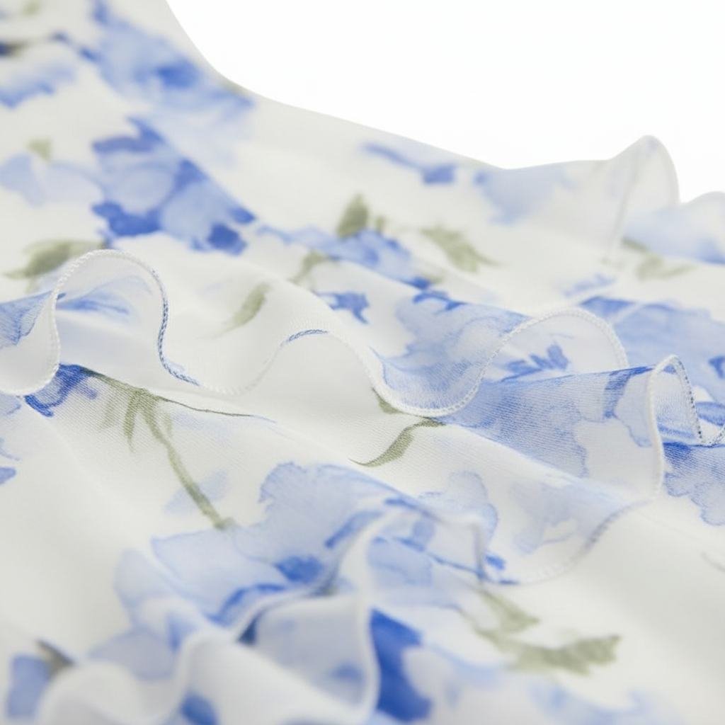 Lily | Women's White Maxi Dress With Floral Print And Ruffle Detail | Romantic