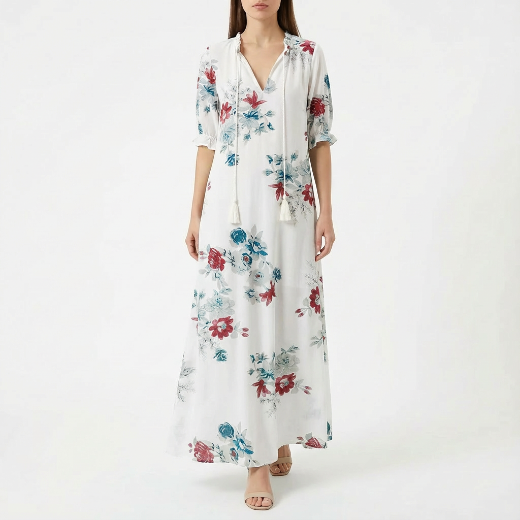 Lily | Women's Maxi Dress With V-Neckline And Flowing Skirt | Elegant