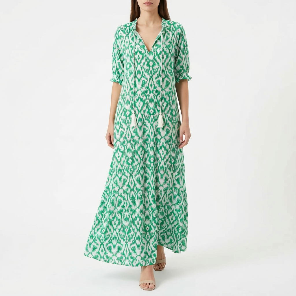 Lily | Women's Maxi Dress With V-Neckline And Flowing Skirt | Elegant