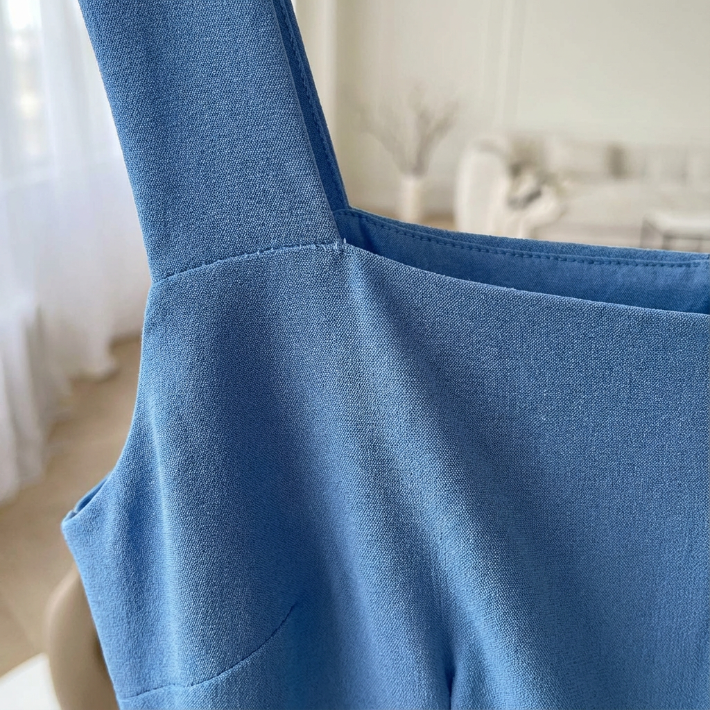 Lily | Women's Midi Dress With Square Neckline And Flowing Skirt | Classic