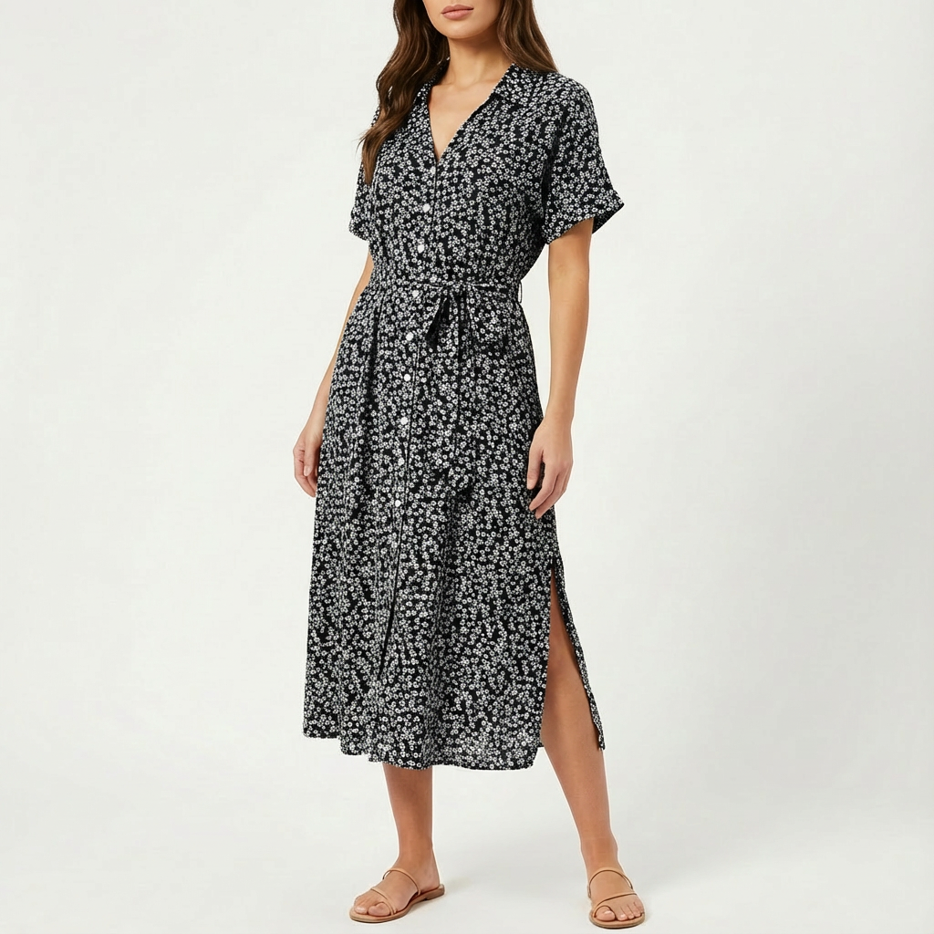 Lisa | Women's Belted Midi Dress