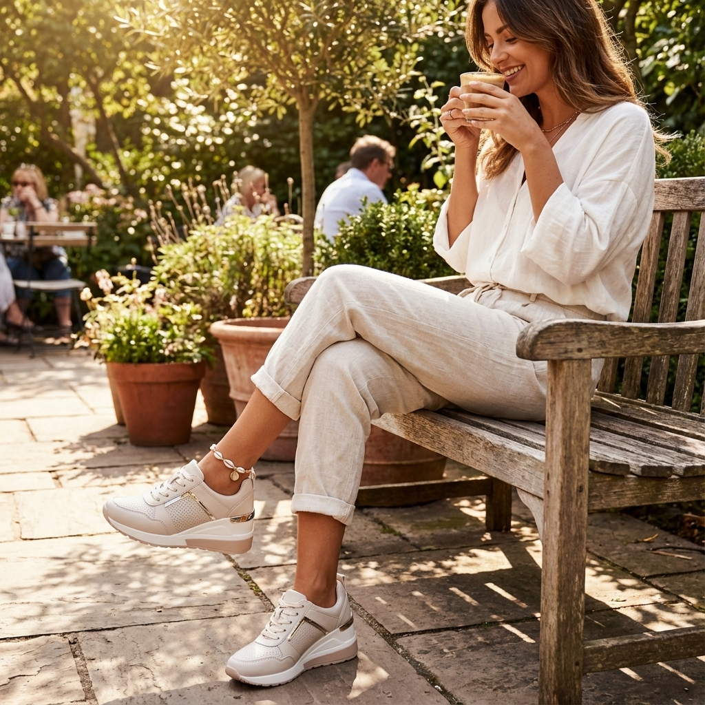 Lisa | Women's Wedge Lace-Up Platform Sneakers