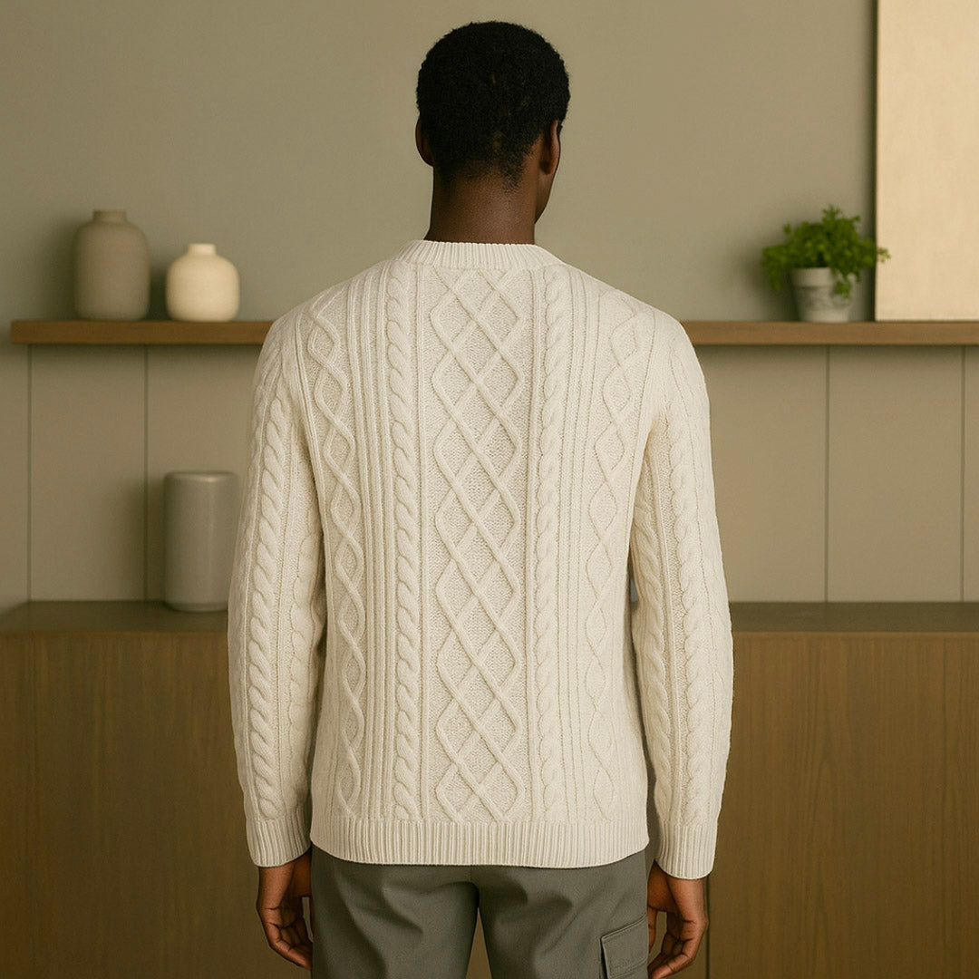 Luxury Cashmere Cable Knit Sweater for Men – Soft, Warm, Versatile Winter Knitwear