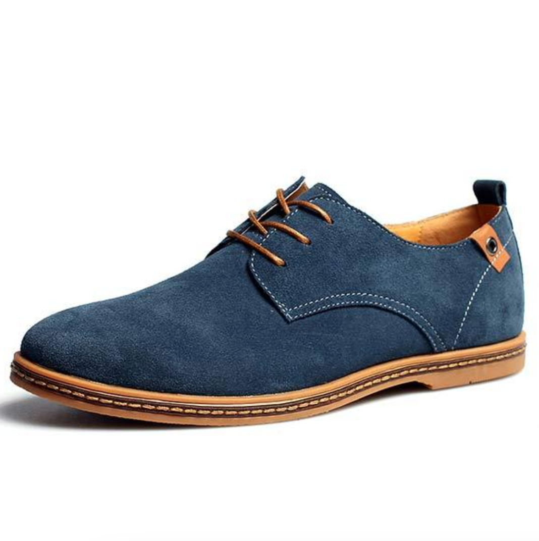 Men's Suede Oxford Shoes With Lace-up Design
