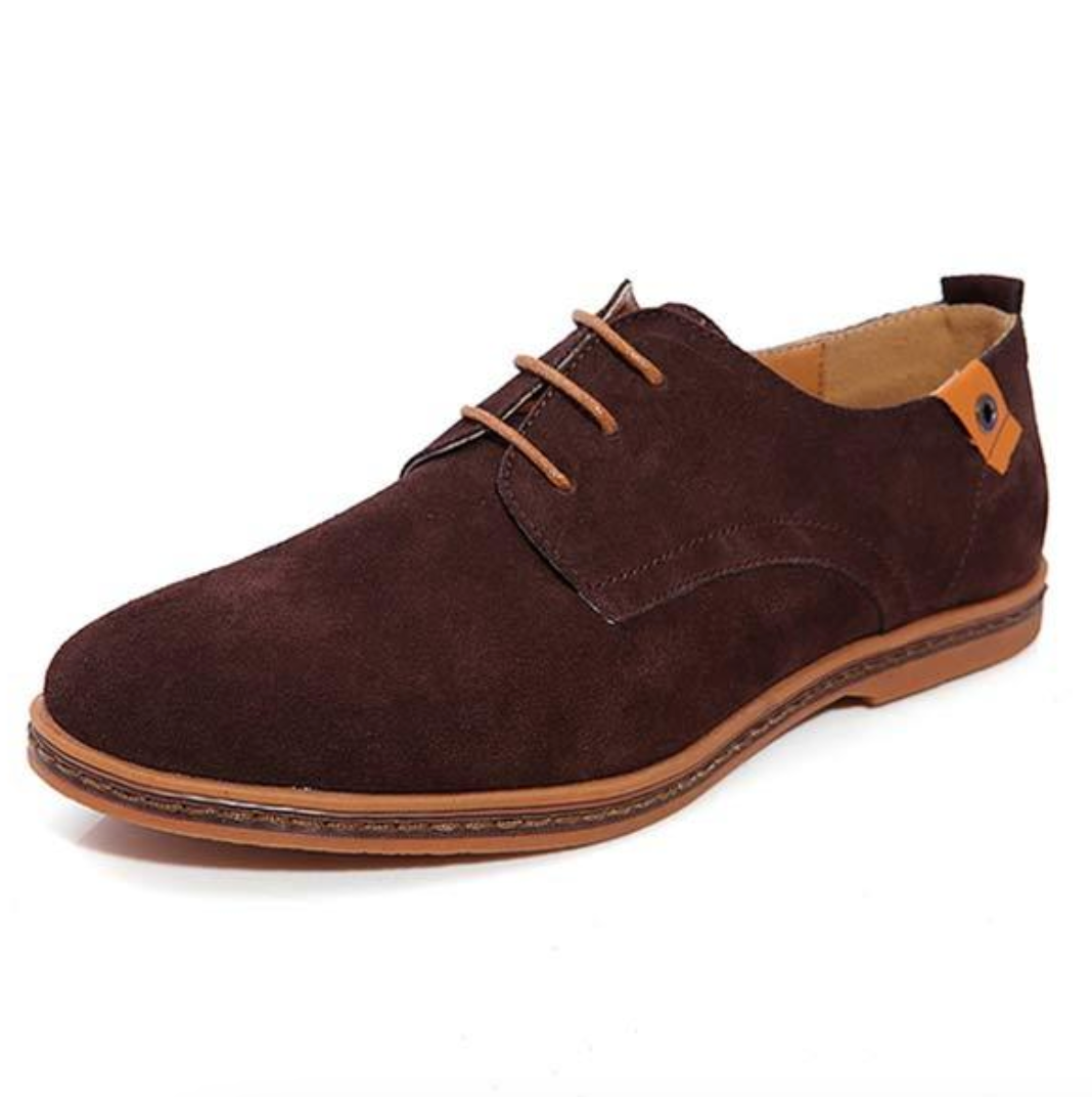 Men's Suede Oxford Shoes With Lace-up Design