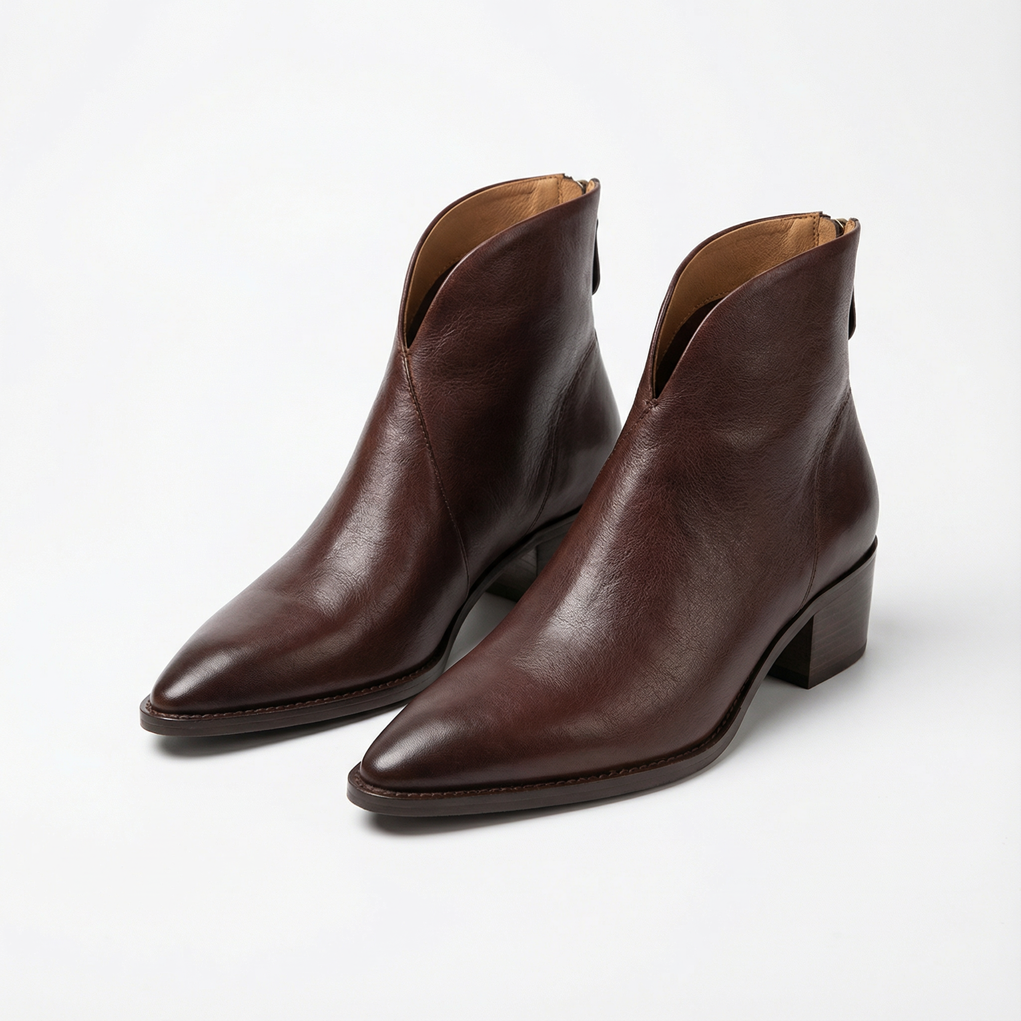 Maisie | Women's Ankle Boots With V-Cut Front And Pointed Toe | Vintage