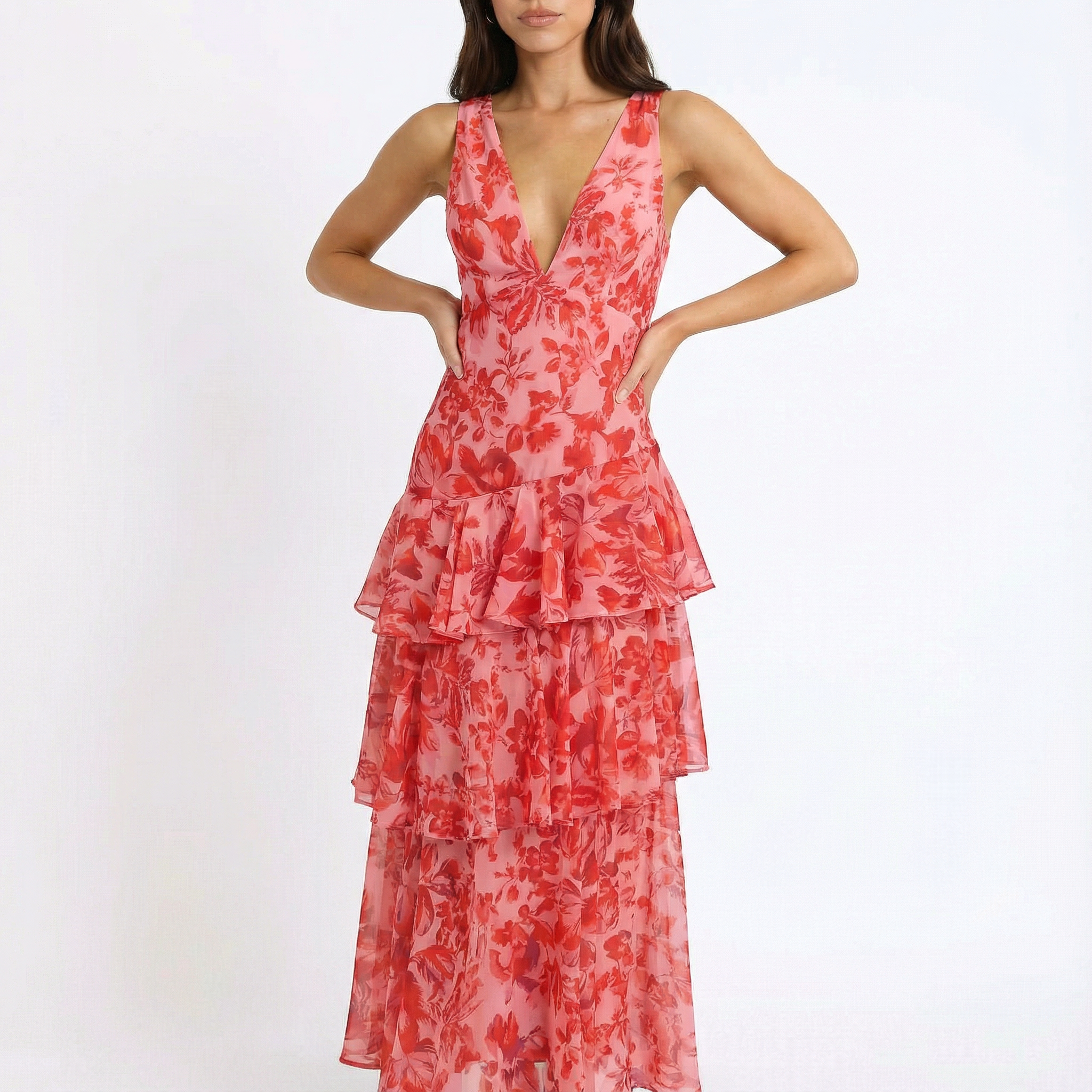 Margaret | Women's Ruffle Skirt Maxi Dress