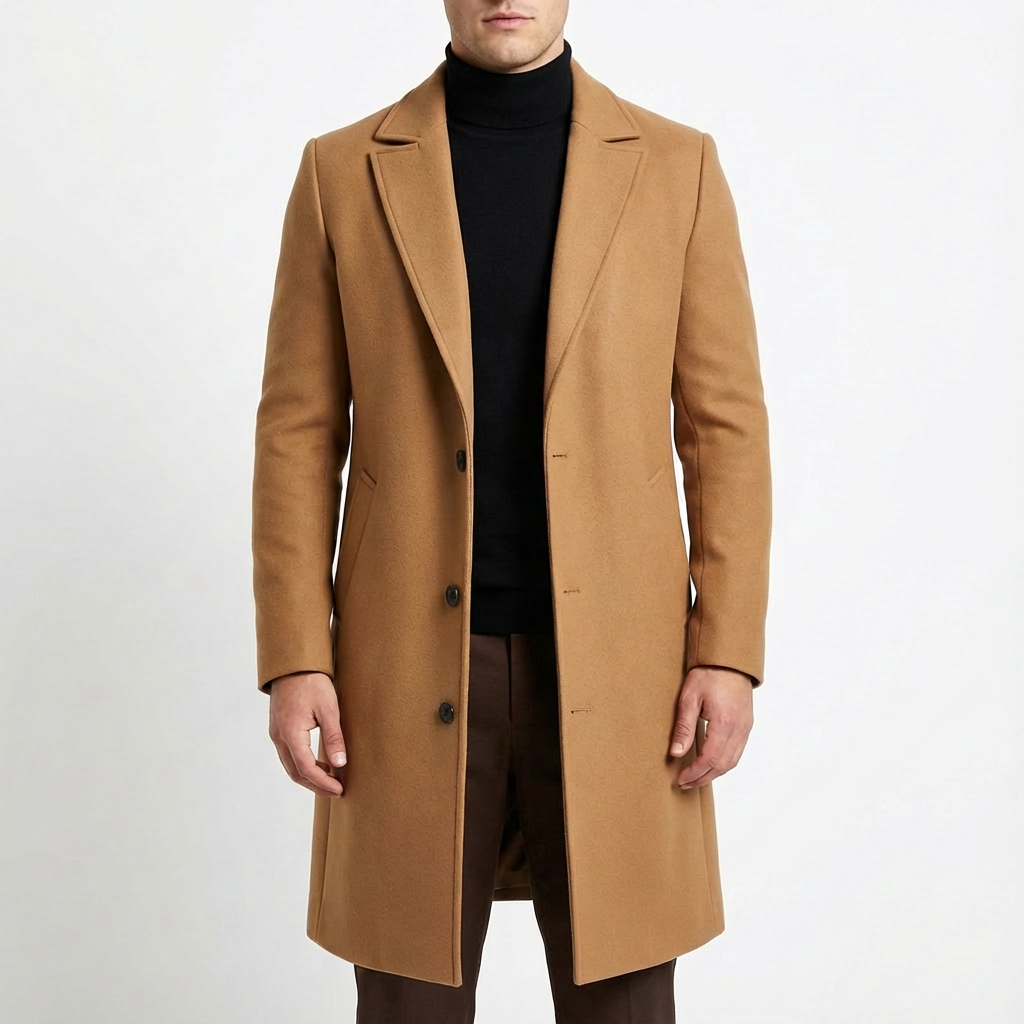 Matthew | Men's Notch Lapel Long Overcoat